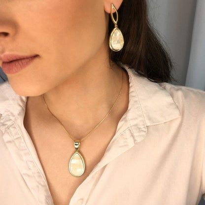 Conjunto Brilhato Pedras Naturais Brasileiras — Folheado a Ouro