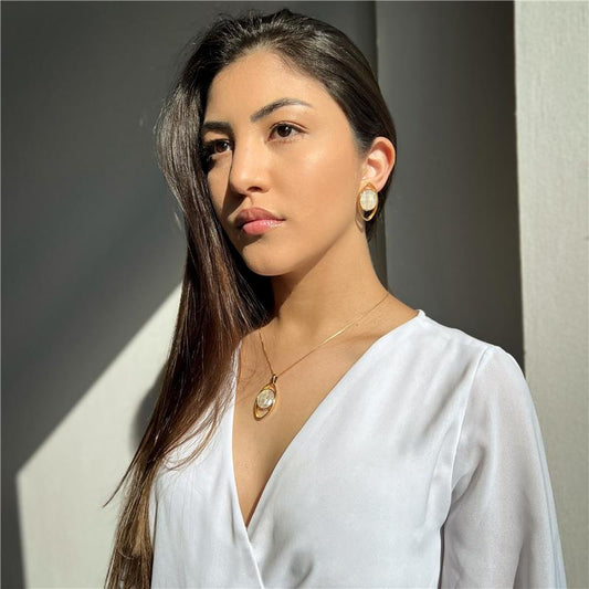 Conjunto Brilhato Pedras Naturais Brasileiras — Folheado a Ouro