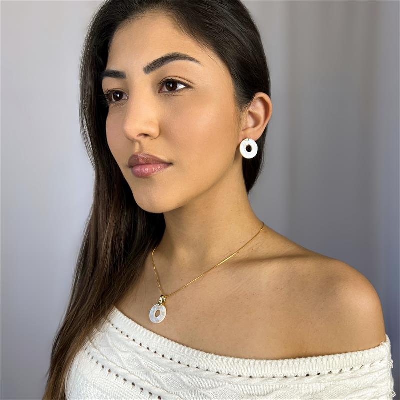 Conjunto Brilhato Pedras Naturais Brasileiras — Folheado a Ouro