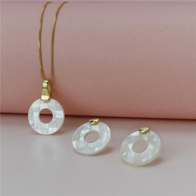 Conjunto Brilhato Pedras Naturais Brasileiras — Folheado a Ouro