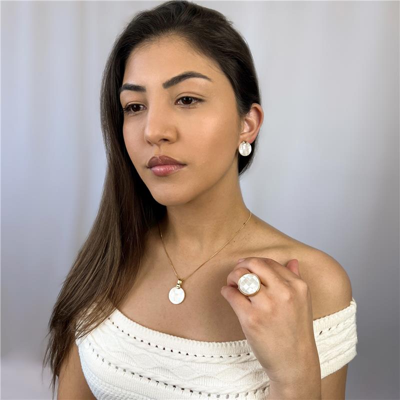 Conjunto Brilhato Pedras Naturais Brasileiras — Folheado a Ouro