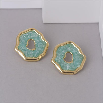 Conjunto Brilhato Pedras Naturais Brasileiras — Folheado a Ouro