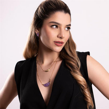 Conjunto Brilhato Pedras Naturais Brasileiras — Folheado a Ouro