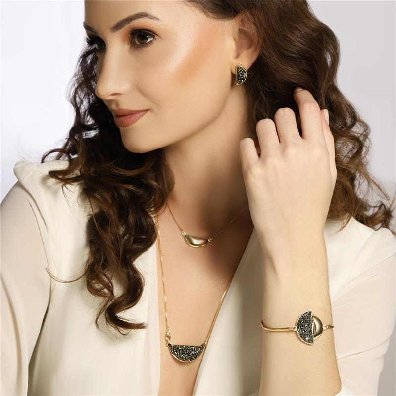 Conjunto Brilhato Pedras Naturais Brasileiras — Folheado a Ouro
