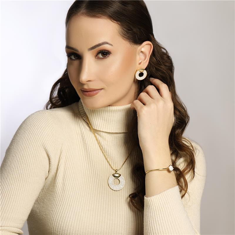 CONJUNTO FOLHEADO A OURO