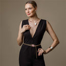 CONJUNTO FOLHEADO A OURO