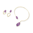 CONJUNTO FOLHEADO A OURO