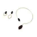 CONJUNTO FOLHEADO A OURO