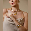 CONJUNTO FOLHEADO A OURO