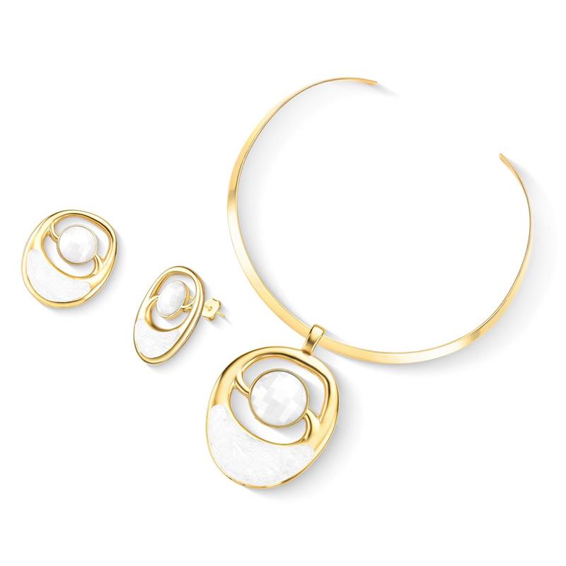 Conjunto Brilhato Pedras Naturais Brasileiras — Folheado a Ouro