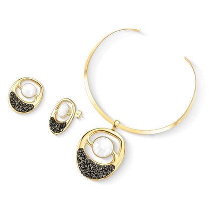 Conjunto Brilhato Pedras Naturais Brasileiras — Folheado a Ouro