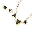 CONJUNTO FOLHEADO A OURO