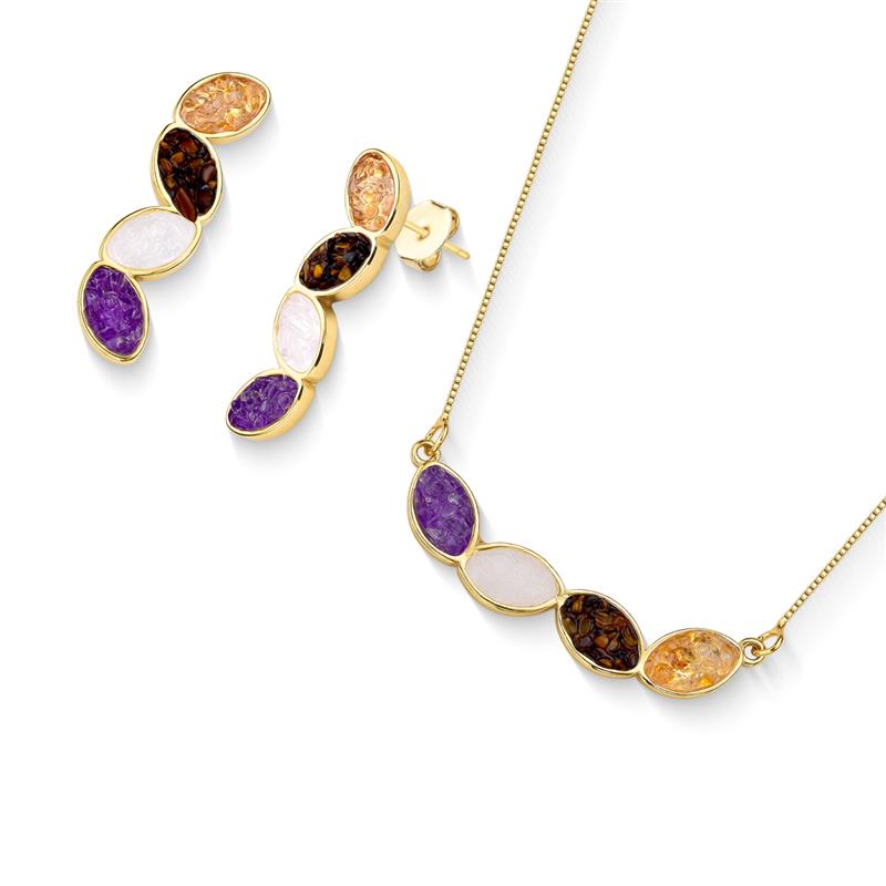 CONJUNTO FOLHEADO A OURO