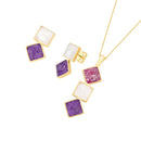 CONJUNTO FOLHEADO A OURO