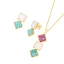 CONJUNTO FOLHEADO A OURO