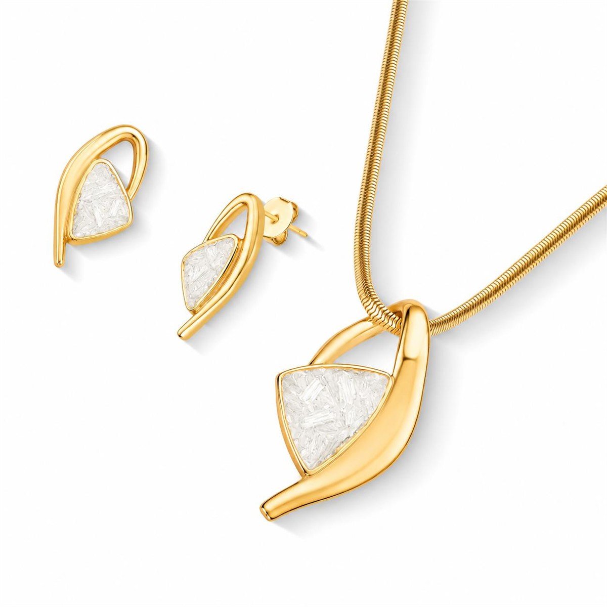 Conjunto Brilhato folheado a ouro Coleção Serena - opção de pedra 15 - 030271084-15