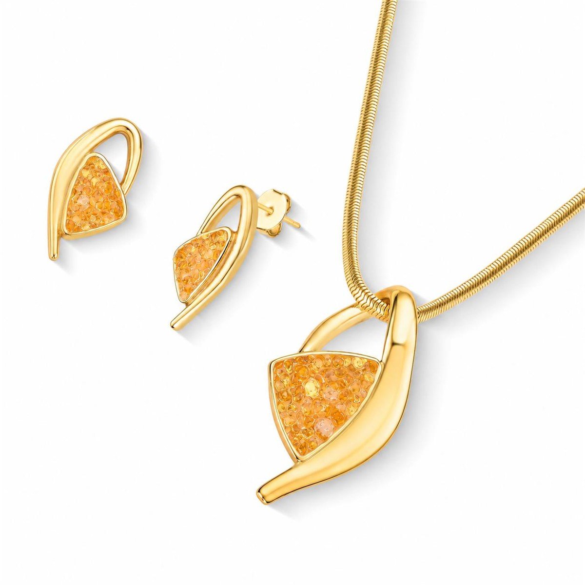 Conjunto Brilhato folheado a ouro Coleção Serena - opção de pedra 17 - 030271084-17