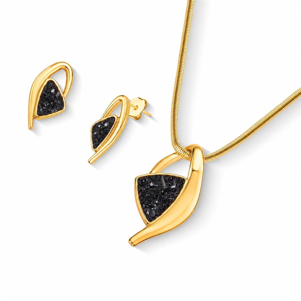 Conjunto Brilhato folheado a ouro Coleção Serena - opção de pedra 18 - 030271084-18