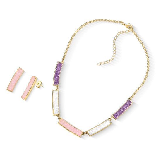 Conjunto Brilhato Serena folheado a ouro com quartzo rosa - foto 1