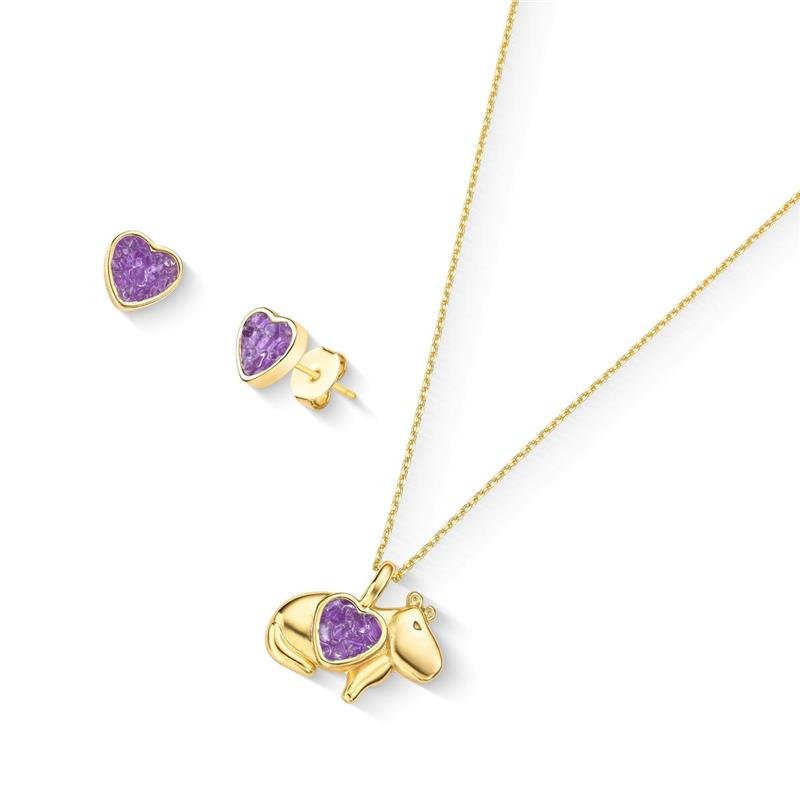 CONJUNTO FOLHEADO A OURO