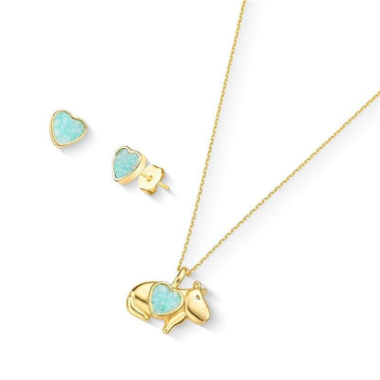 Conjunto Brilhato Pedras Naturais Brasileiras — Folheado a Ouro