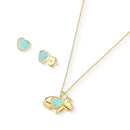 CONJUNTO FOLHEADO A OURO