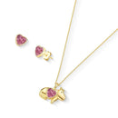 CONJUNTO FOLHEADO A OURO