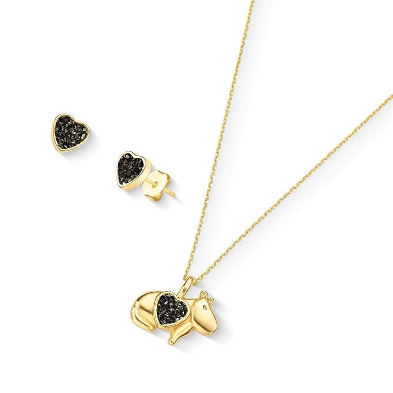 Conjunto Brilhato Pedras Naturais Brasileiras — Folheado a Ouro