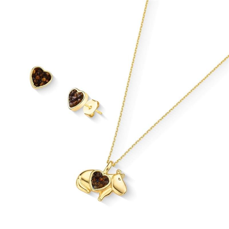 Conjunto Brilhato Pedras Naturais Brasileiras — Folheado a Ouro