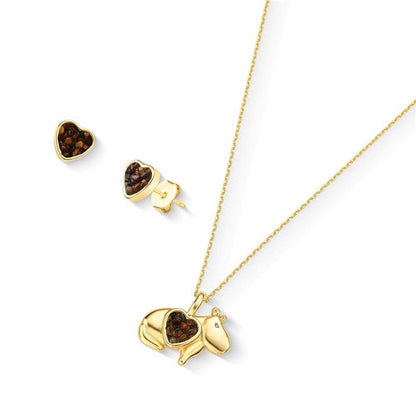 Conjunto Brilhato Pedras Naturais Brasileiras — Folheado a Ouro