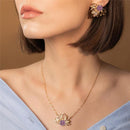 CONJUNTO FOLHEADO A OURO