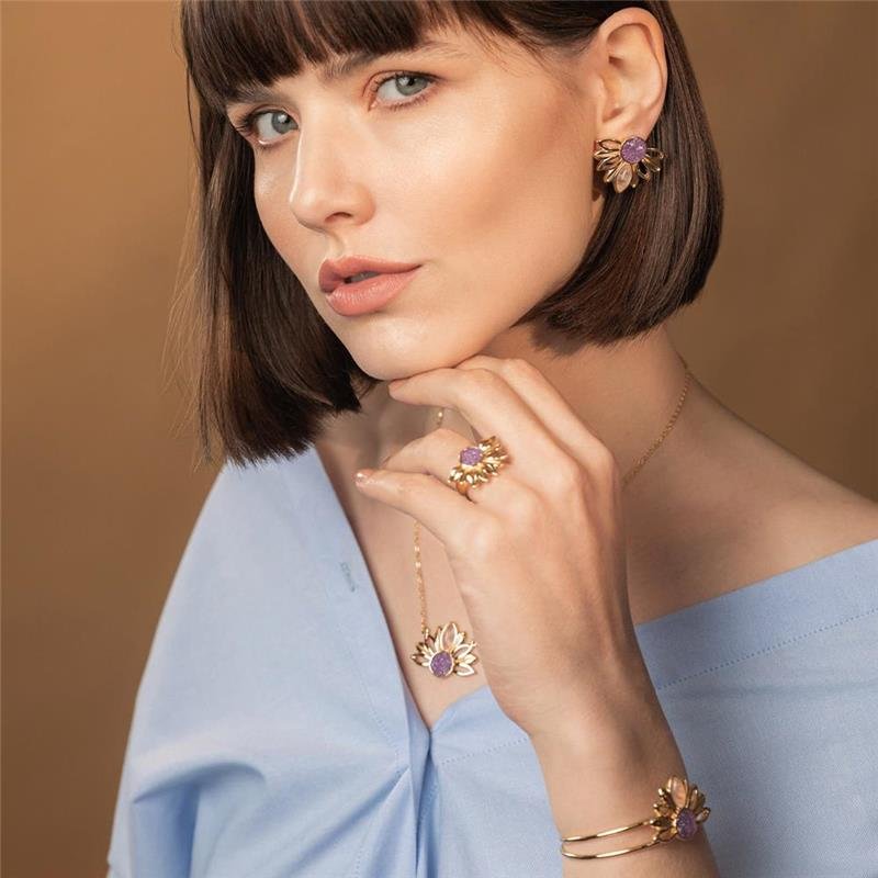 CONJUNTO FOLHEADO A OURO