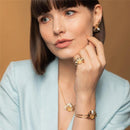 CONJUNTO FOLHEADO A OURO