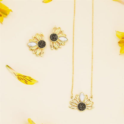 Conjunto Brilhato Pedras Naturais Brasileiras — Folheado a Ouro