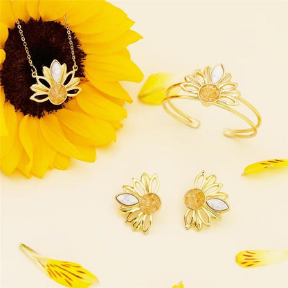 Conjunto Brilhato Pedras Naturais Brasileiras — Folheado a Ouro