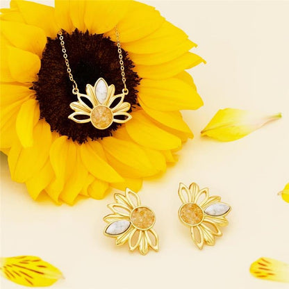 Conjunto Brilhato Pedras Naturais Brasileiras — Folheado a Ouro