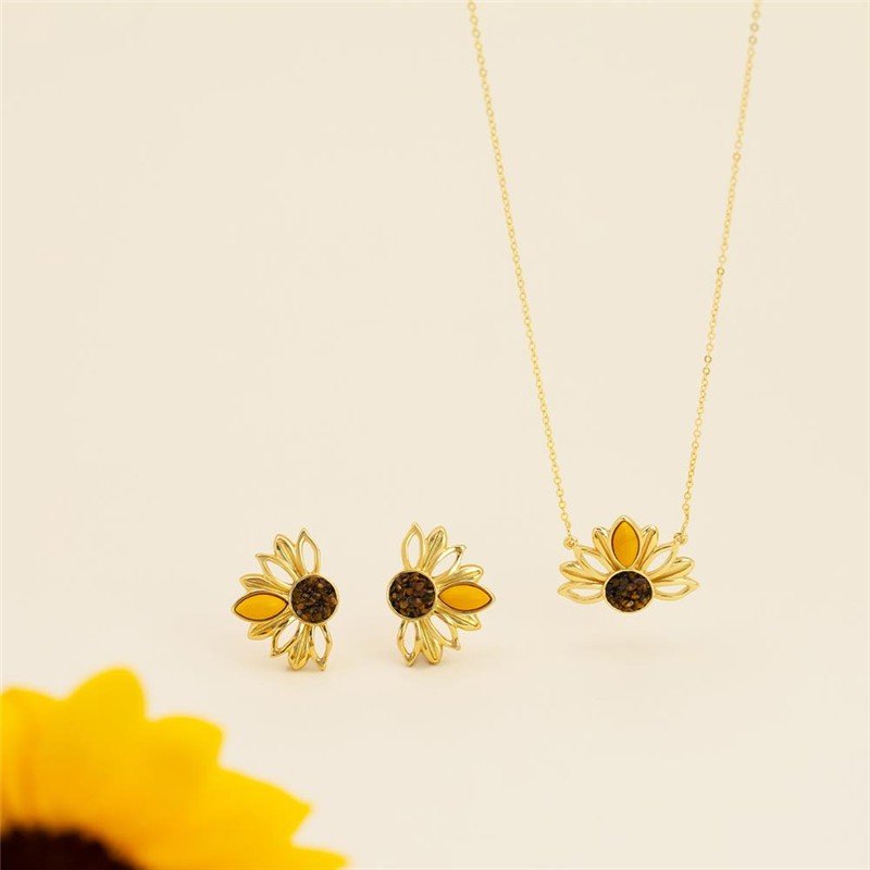 Conjunto Brilhato Pedras Naturais Brasileiras — Folheado a Ouro