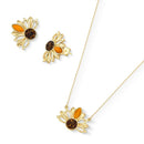 CONJUNTO FOLHEADO A OURO