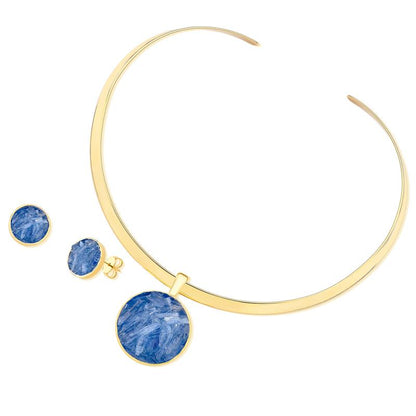 Conjunto Brilhato Pedras Naturais Brasileiras — Folheado a Ouro