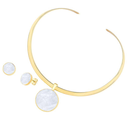 Conjunto Brilhato Pedras Naturais Brasileiras — Folheado a Ouro