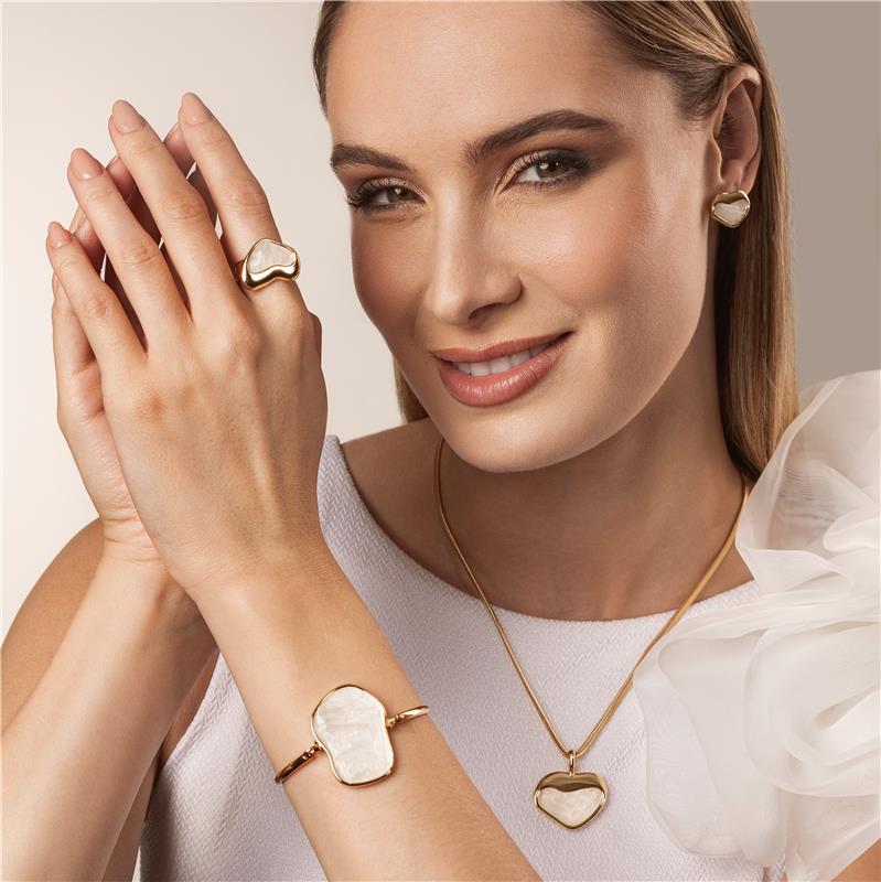 Conjunto Brilhato Pedras Naturais Brasileiras — Folheado a Ouro