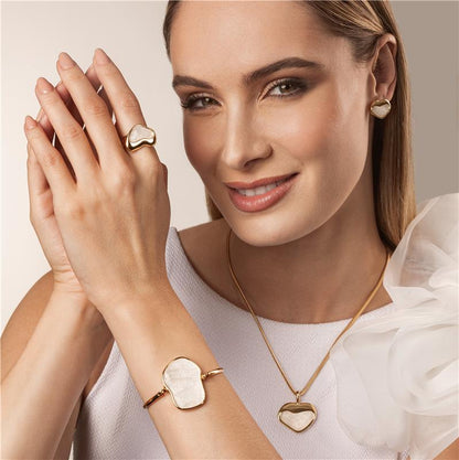 Conjunto Brilhato Pedras Naturais Brasileiras — Folheado a Ouro