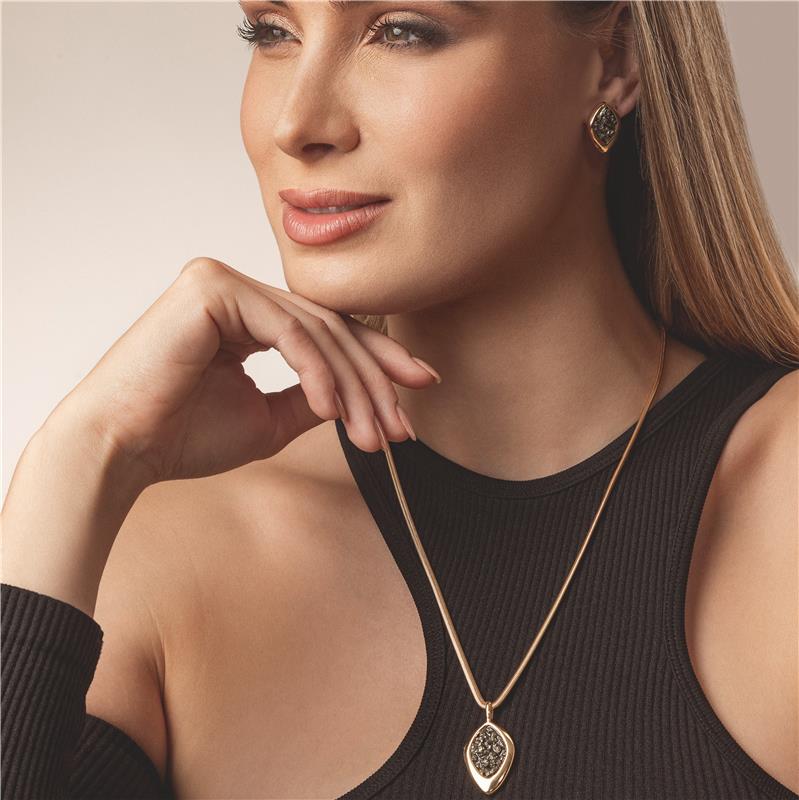 Conjunto Brilhato Pedras Naturais Brasileiras — Folheado a Ouro