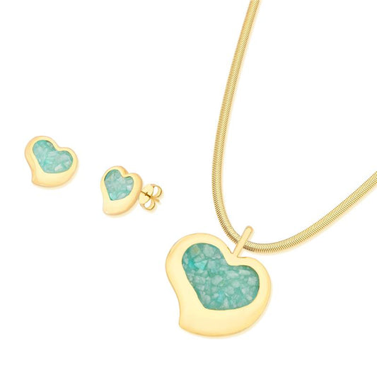 Conjunto Brilhato Pedras Naturais Brasileiras — Folheado a Ouro