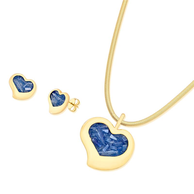 Conjunto Brilhato Pedras Naturais Brasileiras — Folheado a Ouro