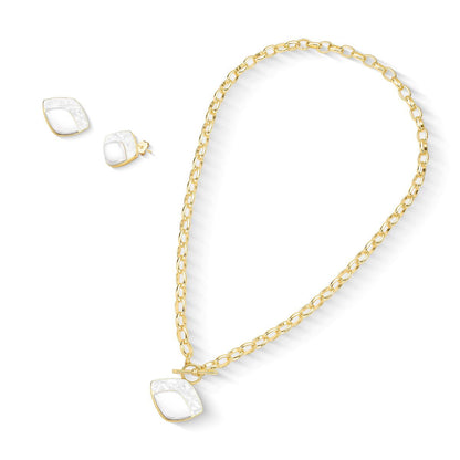 Conjunto Brilhato Pedras Naturais Brasileiras — Folheado a Ouro