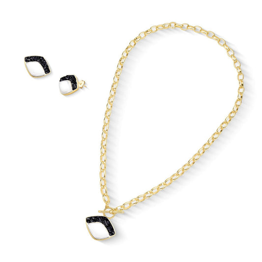Conjunto Brilhato Pedras Naturais Brasileiras — Folheado a Ouro
