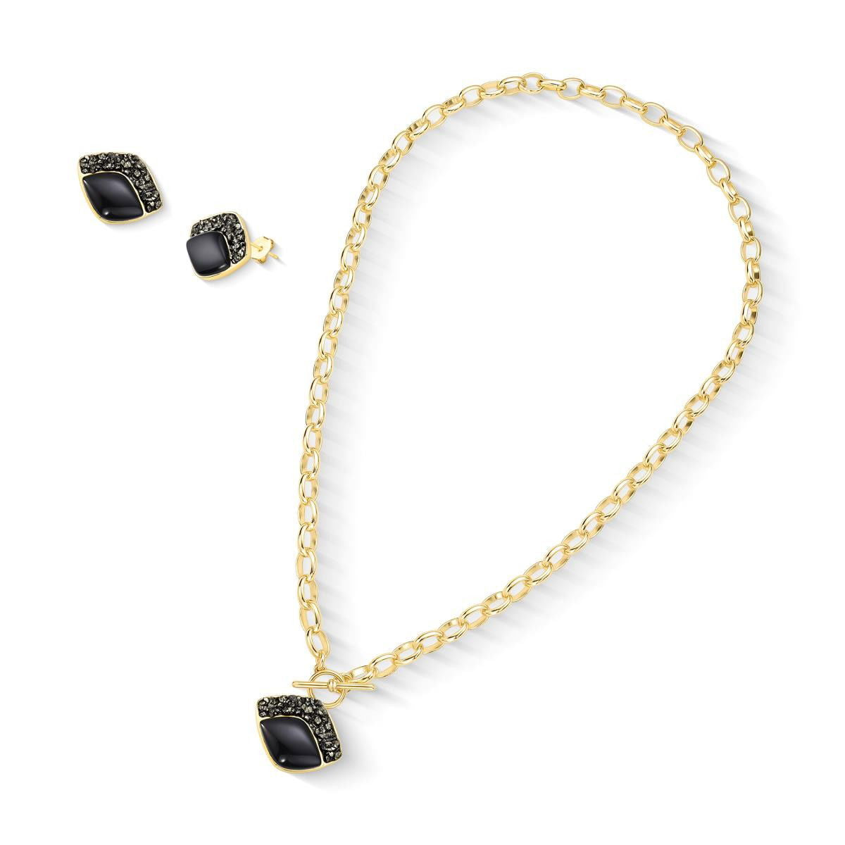 Conjunto Brilhato Pedras Naturais Brasileiras — Folheado a Ouro