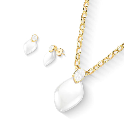 Conjunto Brilhato Pedras Naturais Brasileiras — Folheado a Ouro