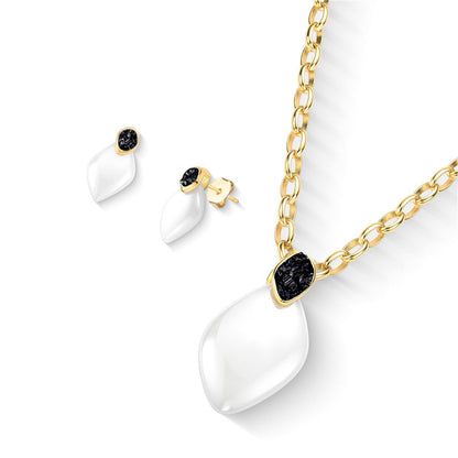 Conjunto Brilhato Pedras Naturais Brasileiras — Folheado a Ouro
